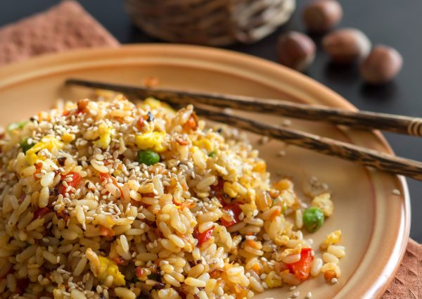 Fried Rice with Vegetables and fried eggs - Chinese Cuisine